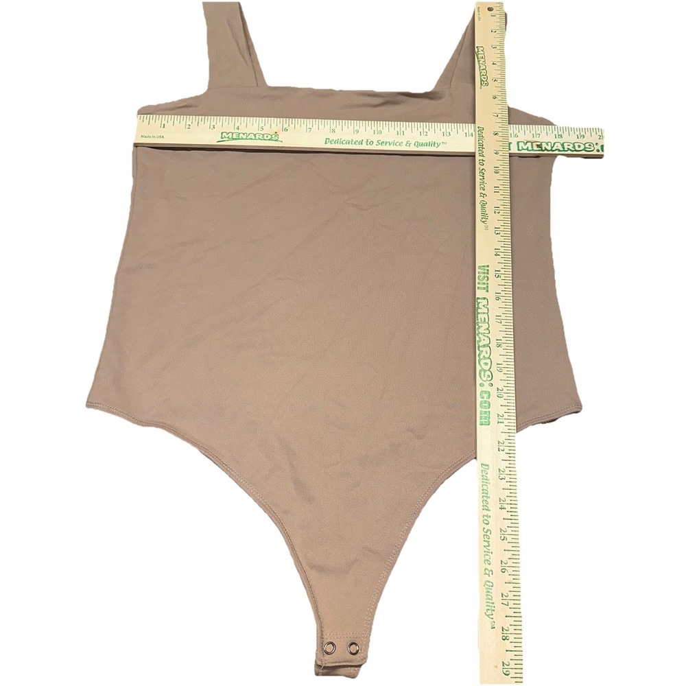 Abercrombie & Fitch Soft A&F Collection Nude Square Neck Bodysuit Thong Women XL - Picture 5 of 6